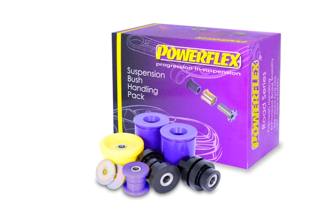 Kit bucse poliuretan Powerflex Road Series cu piese mov, negre si galbene