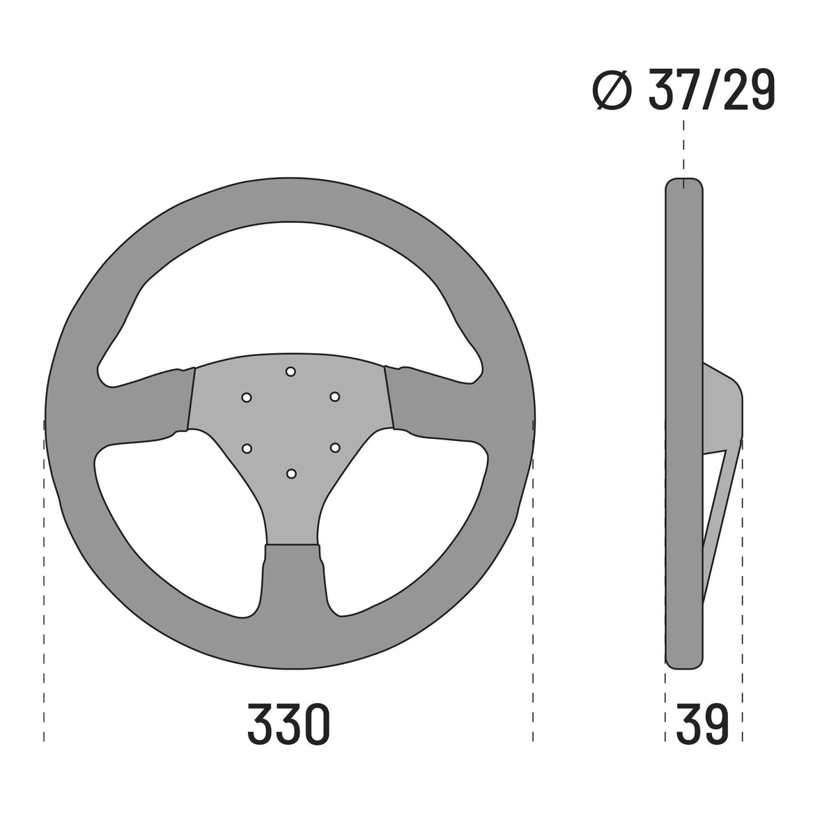 Volan Sparco R383 Negru - Piele Intoarsa