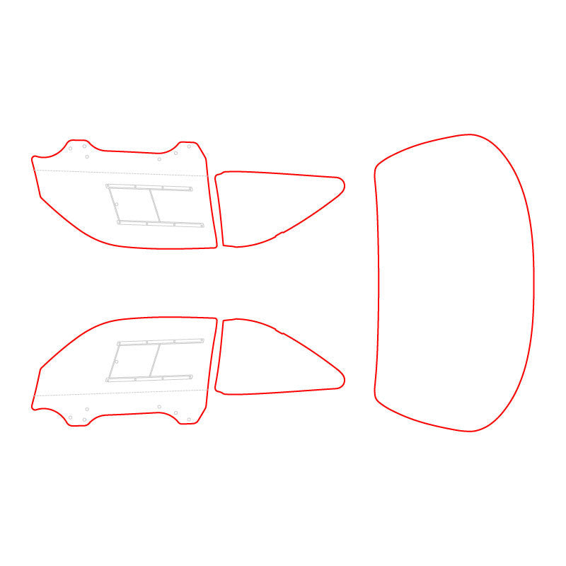 Set 5 Geamuri Policarbonat Nissan Silvia S14, Slider Optional