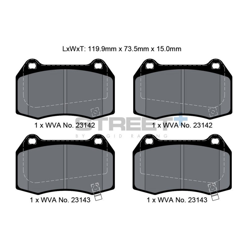 Placute Frana Fata Pagid Street+ T8019 - Honda, Nissan