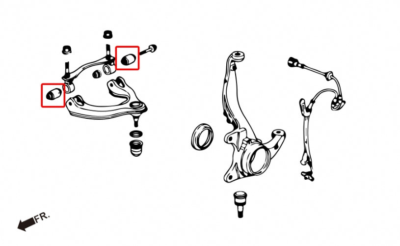Set bucse brat suspensie superior fata Hardrace pentru Honda CRX / Civic - 6135