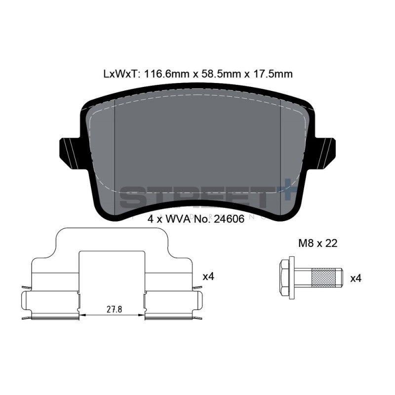 Placute Frana Spate Pagid Street+ T8083 - Audi A4 B8