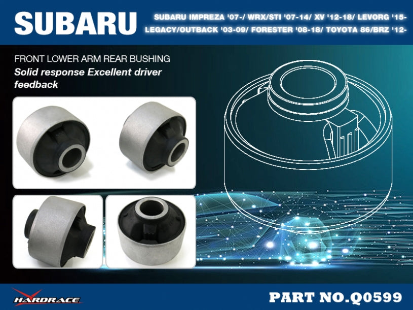Set bucse brat suspensie inferior fata, bucsa mare Hardrace pentru Subaru BRZ / Forester / Toyota GR 86 / GT86 - Q0599