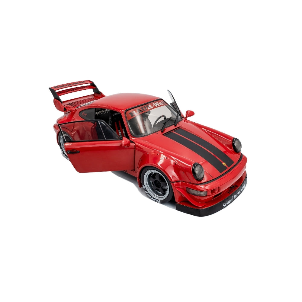 Macheta Porsche 911 (964) RWB Bodykit Taikano Kaishin Rosu 2024 scara 1:18 Solido