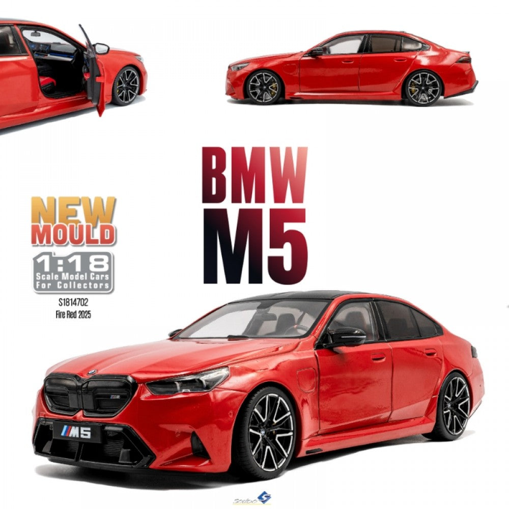 Macheta BMW M5 (G90) Fire Red 2025 scara 1:18 Solido