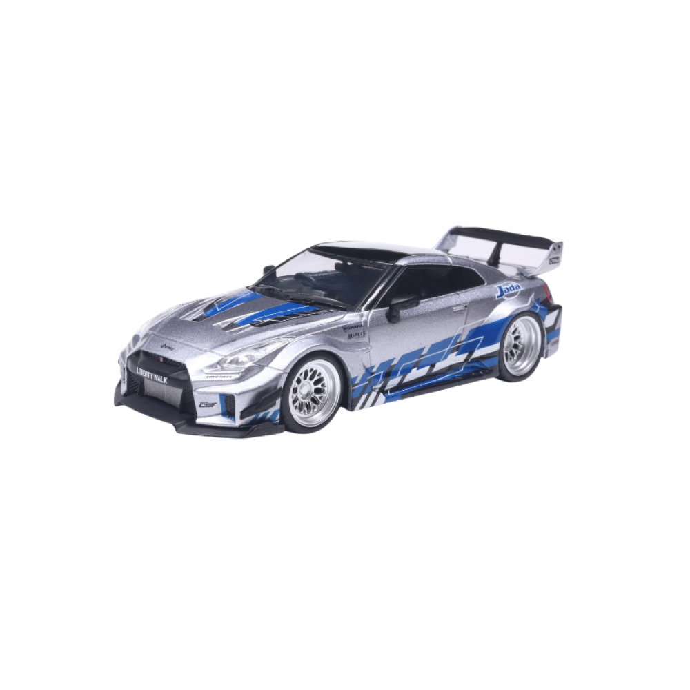Macheta Nissan GT-R (R35) Liberty Walk Silhouette Argintiu 2020 scara 1:43 Solido