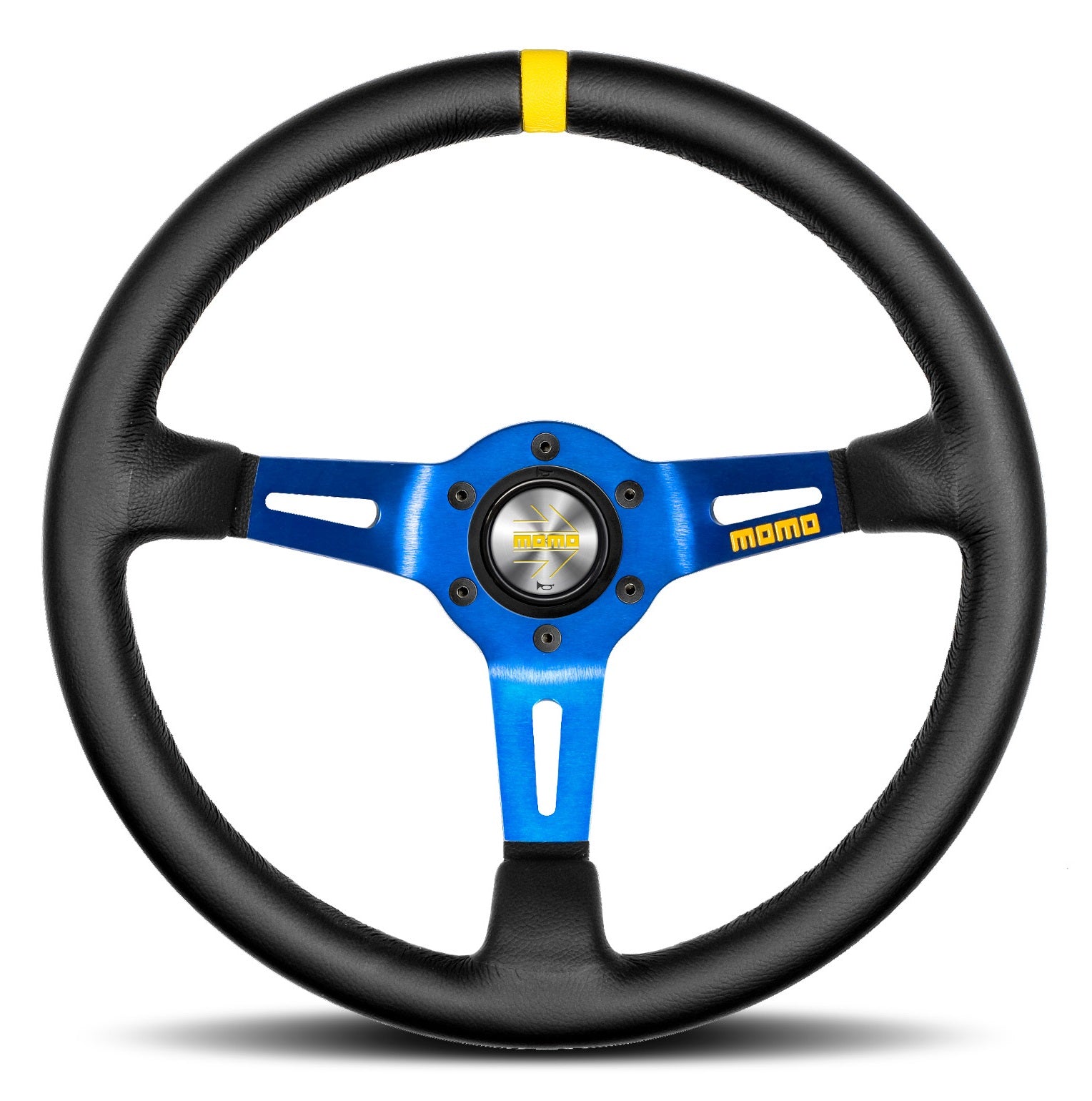 Volan Sport MOMO Mod.08 330mm piele albastra