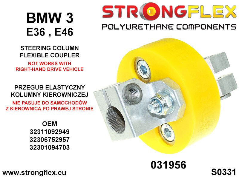 Schema montaj - Cuplaj flexibil coloana de directie SPORT - poliuretan Strongflex - BMW Seria 3 - 031956A