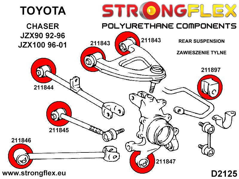 Schema montaj - Bucsa poliuretan Strongflex bara stabilizatoare - Toyota Supra - 211897B