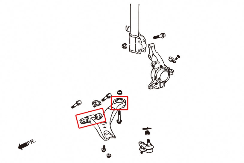 Set bucse brat suspensie inferior fata Hardrace pentru Lexus ES / RX / Toyota Camry / Previa - 7539