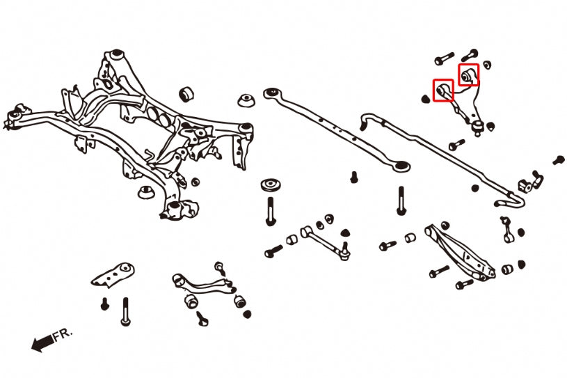 Set bucse brat suspensie superior spate Hardrace pentru Subaru BRZ / Forester / Toyota GR 86 / GT86 - 7782