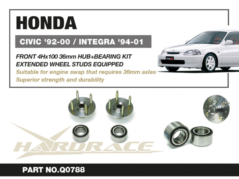Kit butuc si rulment roata fata 36 mm Hardrace pentru Honda CRX / Civic - Q0788