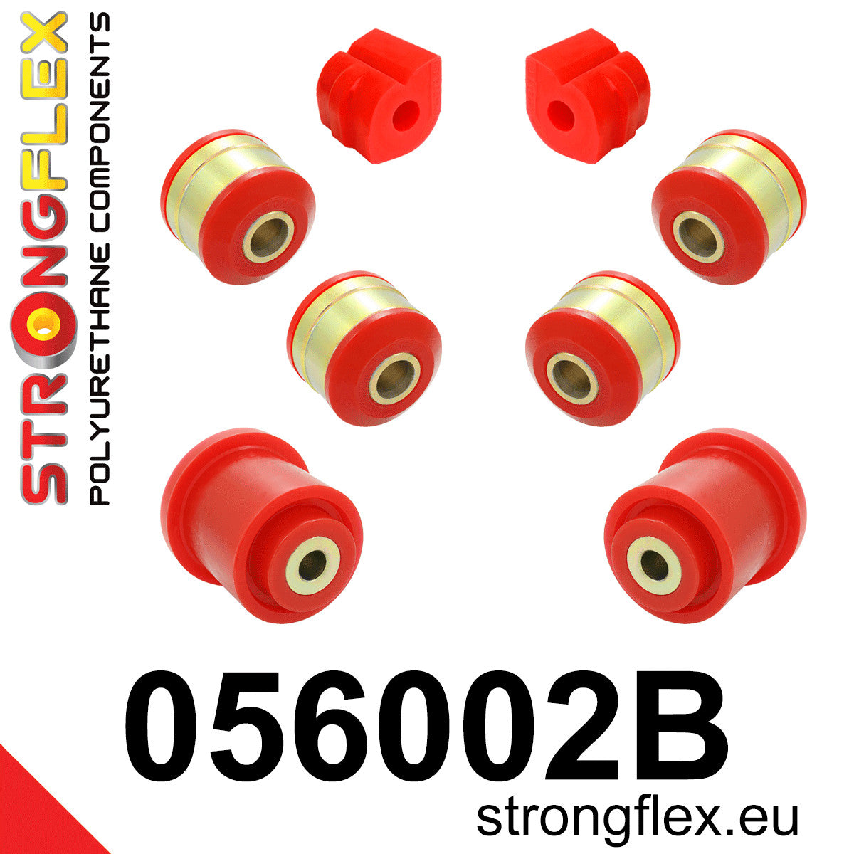 Kit bucse poliuretan Strongflex suspensie fata si punte spate - Citroen C2, Citroen C3 ... - 056002B