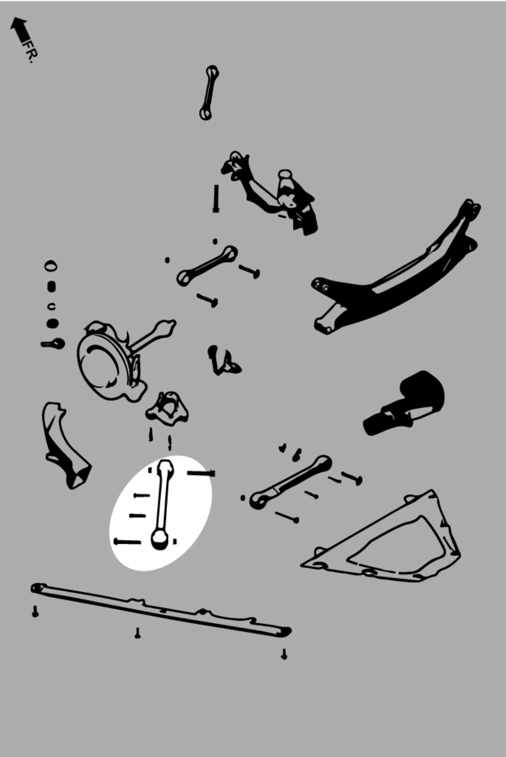 Brat longitudinal inferior spate Hardrace pentru Porsche 911 - Q0793