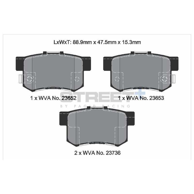 Placute Frana Spate Pagid Street+ T8034 - Acura RDX, Acura TL