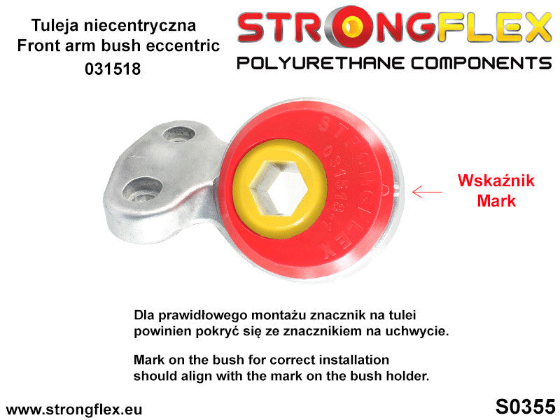 Schema montaj - Bucsa poliuretan Strongflex brat inferior fata 66mm - excentric - BMW Seria 3, Z4 - 031518B