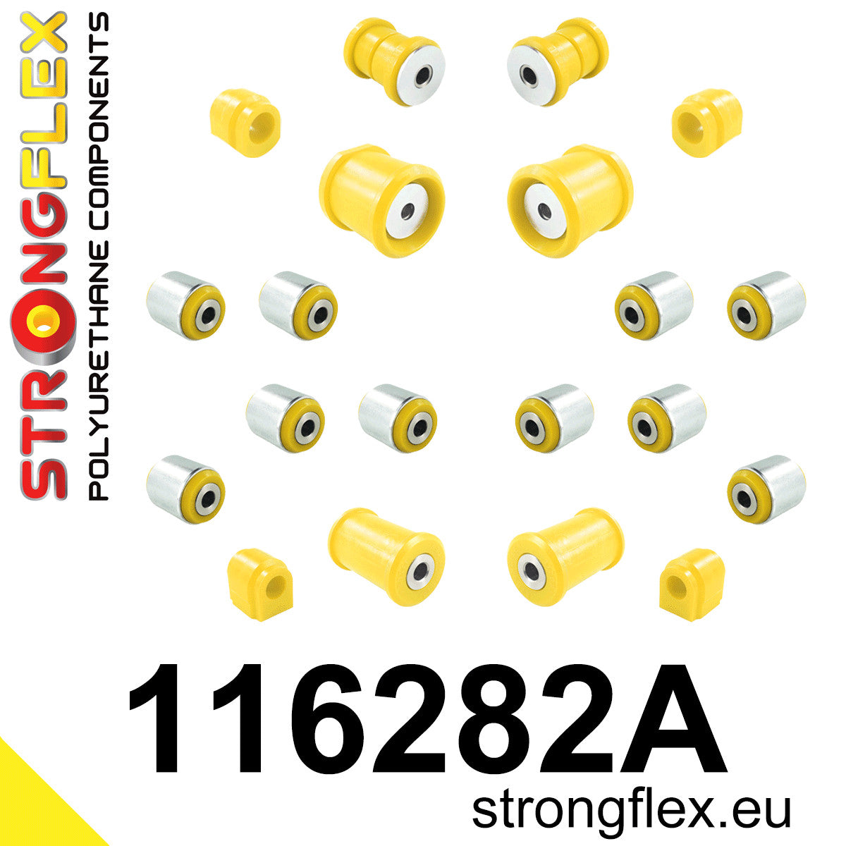 Kit complet bucse poliuretan Strongflex pentru poliuretan suspensie SPORT - Mercedes-Benz A-CLASS, Mercedes-Benz B-CLASS ... - 116282A