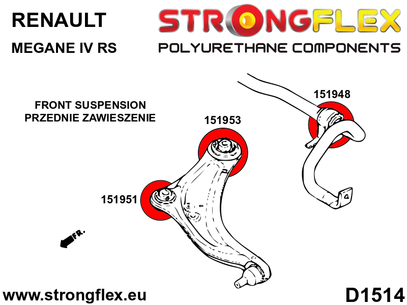 Brat fata - bucsa spate SPORT - poliuretan Strongflex - Renault Megane - 151953A