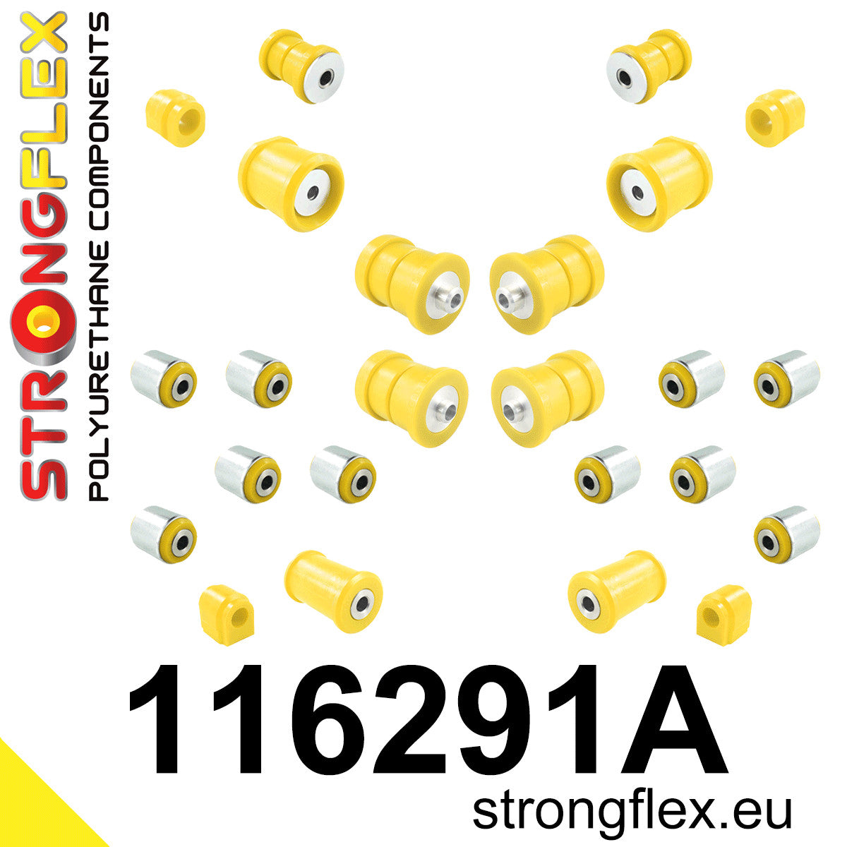 Kit complet bucse poliuretan Strongflex pentru poliuretan suspensie SPORT - Mercedes-Benz A-CLASS, Mercedes-Benz B-CLASS ... - 116291A