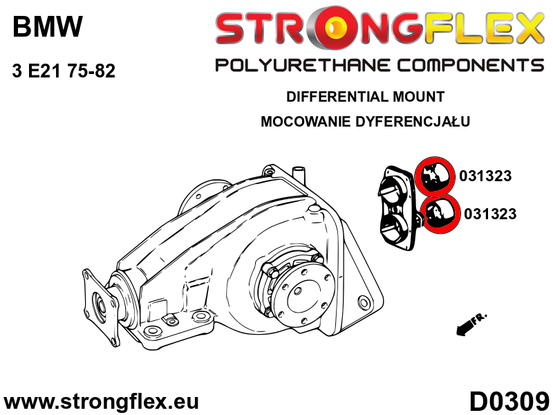Schema montaj - Kit complet bucse poliuretan Strongflex pentru suspensie SPORT - BMW Seria 3 - 036098A