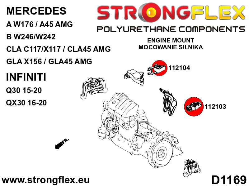 Insertie poliuretan Strongflex tampon motor superior - Mercedes-Benz A-CLASS, Mercedes-Benz B-CLASS ... - 112104B