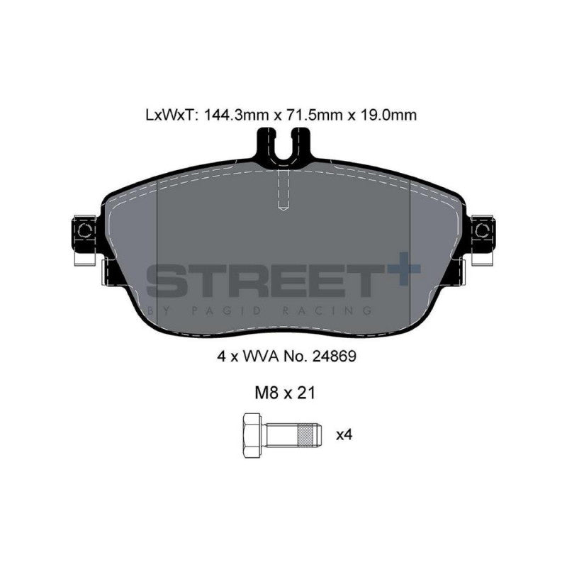 Placute Frana Fata Pagid Street+ T8215 - Mercedes-Benz A-class W176