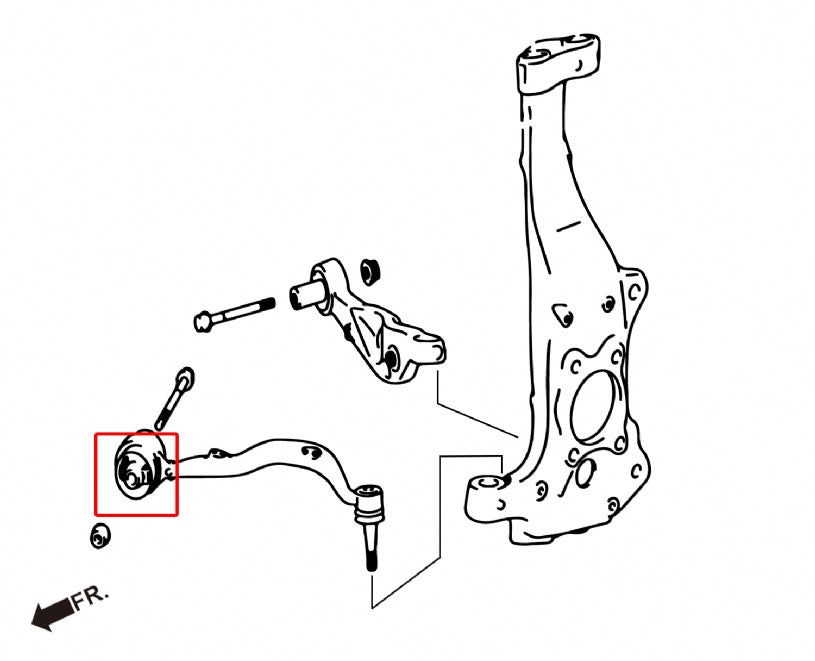 Set bucse brat curbat suspensie inferior fata Hardrace pentru Lexus LS - 7831