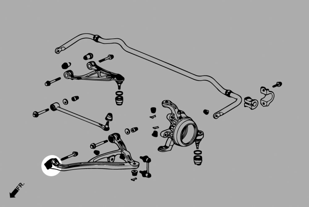 Set bucse brat suspensie inferior spate Hardrace pentru Honda S2000 - Q0965