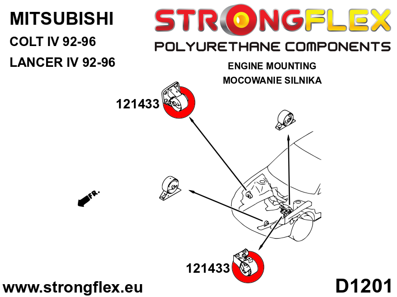 Schema montaj - Insertie poliuretan Strongflex tampon motors - Mitsubishi Lancer - 121433B