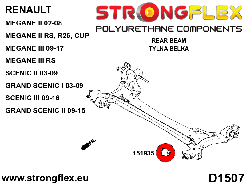 Bucsa poliuretan Strongflex punte spate - Renault Scenic, Renault Megane - 151935B