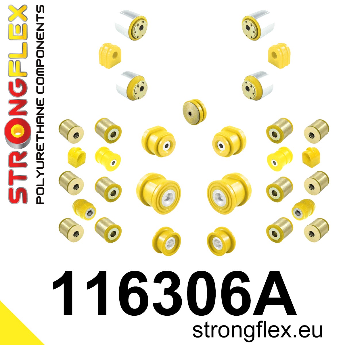 Kit complet bucse poliuretan Strongflex pentru suspensie SPORT - Mercedes-Benz SLK - 116306A