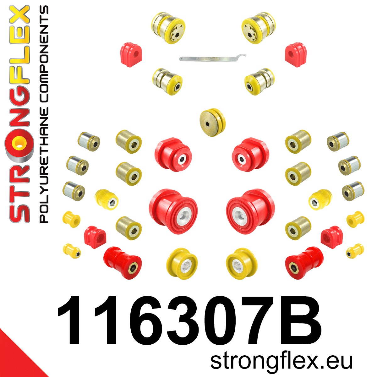 Kit complet bucse poliuretan Strongflex pentru suspensie - Mercedes-Benz SLK - 116307B