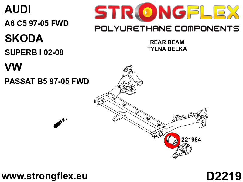 Schema montaj - Kit complet bucse poliuretan Strongflex pentru suspensie SPORT - Volkswagen Passat - 026280A