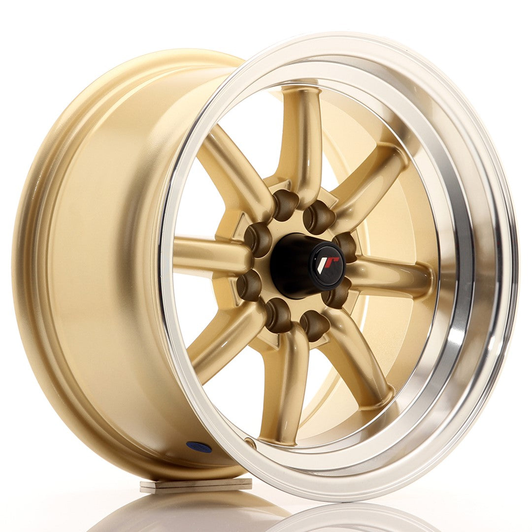 Jante Japan Racing JR19 R15 8J ET0 Auriu cu Buze CNC - PCD Configurabil