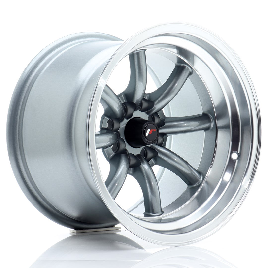 Jante Japan Racing JR19 R15 10.5J ET-32 Gri Metalic cu Buze CNC - PCD Configurabil