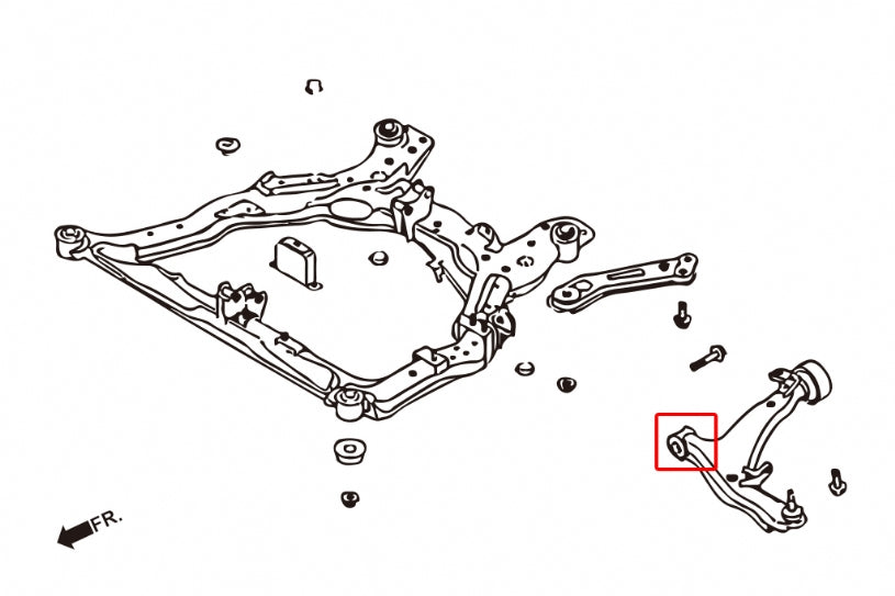Set bucse brat suspensie inferior fata, capat fata Hardrace pentru Nissan Murano - 7947