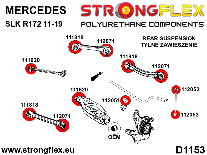 Bucsa poliuretan Strongflex bara stabilizatoare spate SPORT - Mercedes-Benz SLK - 112051A