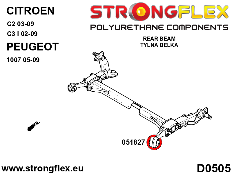Bucsa poliuretan Strongflex punte spate SPORT - Citroen C2, Citroen C3 ... - 051827A