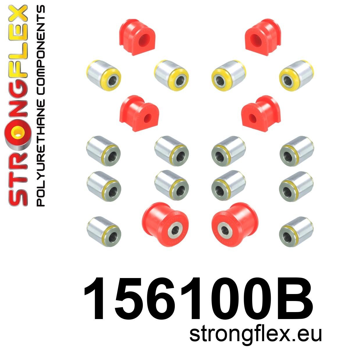 Kit complet bucse poliuretan Strongflex pentru poliuretan suspensie 4x4 - Dacia Duster - 156100B