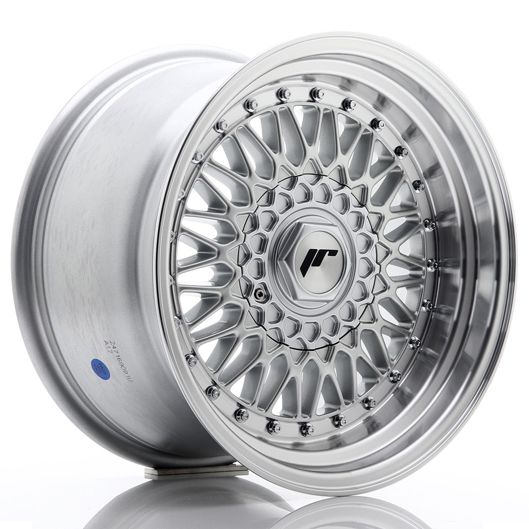 Jante Japan Racing JR9 R16 9J ET20 Argintiu cu Buze CNC si Nituri - PCD Configurabil