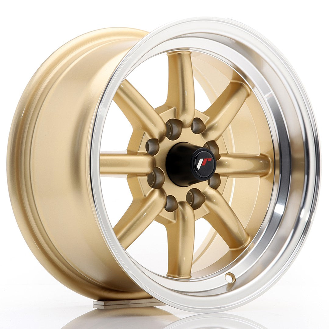 Jante Japan Racing JR19 R14 7J ET0 Auriu cu Buze CNC - PCD Configurabil