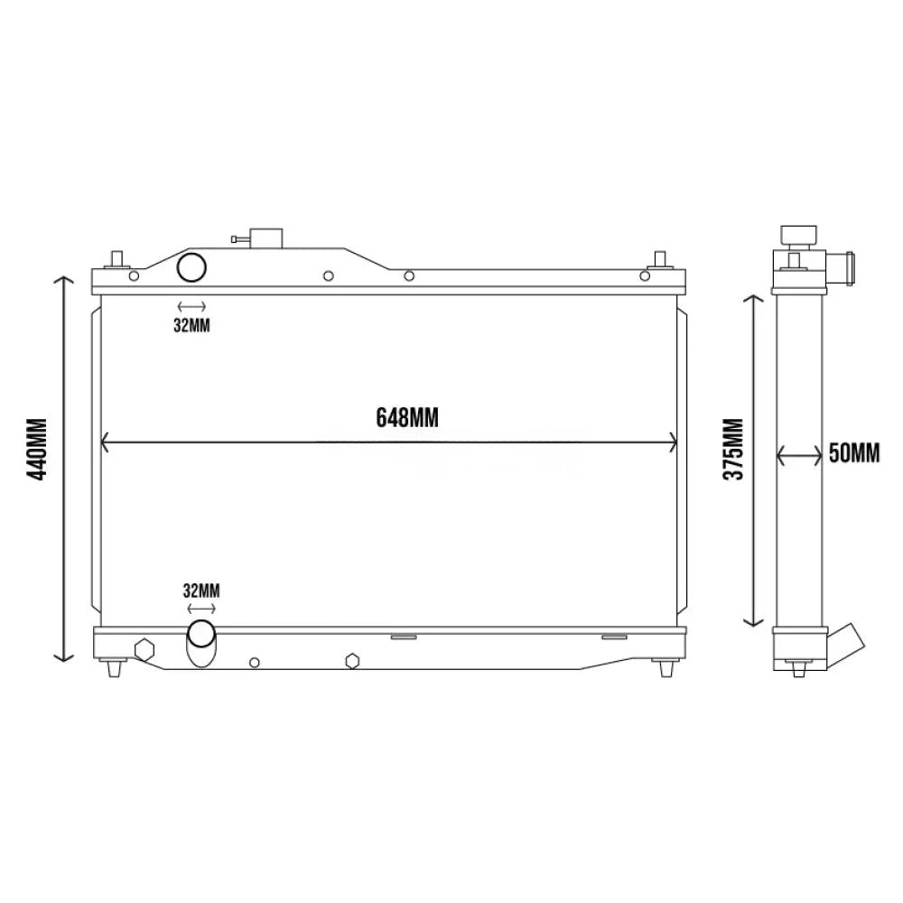 Radiator de apa Tegiwa din aluminiu pentru Honda S2000
