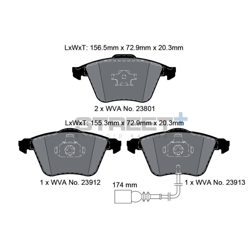Placute Frana Fata Pagid Street+ T8046 - Audi S3 8P
