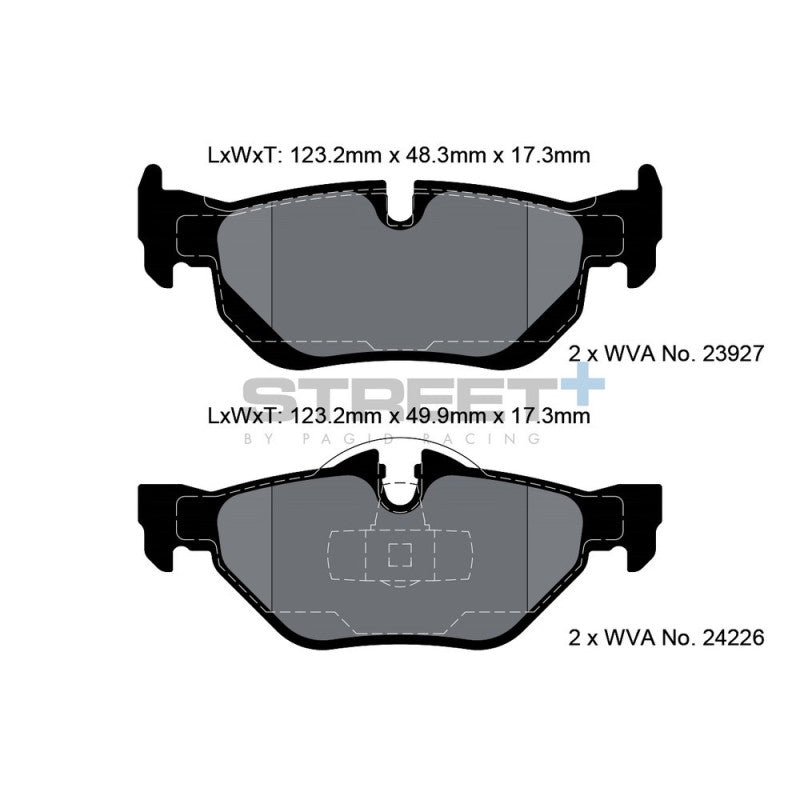 Placute Frana Spate Pagid Street+ T8051 - BMW Seria 1 E81
