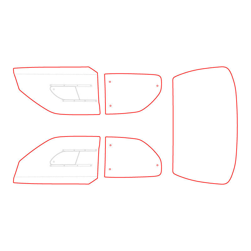 Set 5 Geamuri Policarbonat Peugeot 306, Slider Optional