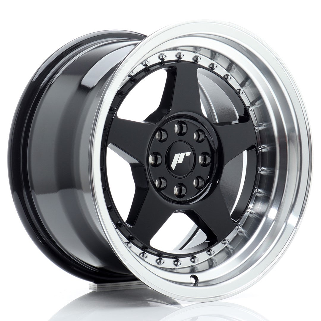 Jante Japan Racing JR6 R16 9J ET20 Negru Lucios cu Buze CNC - PCD Configurabil