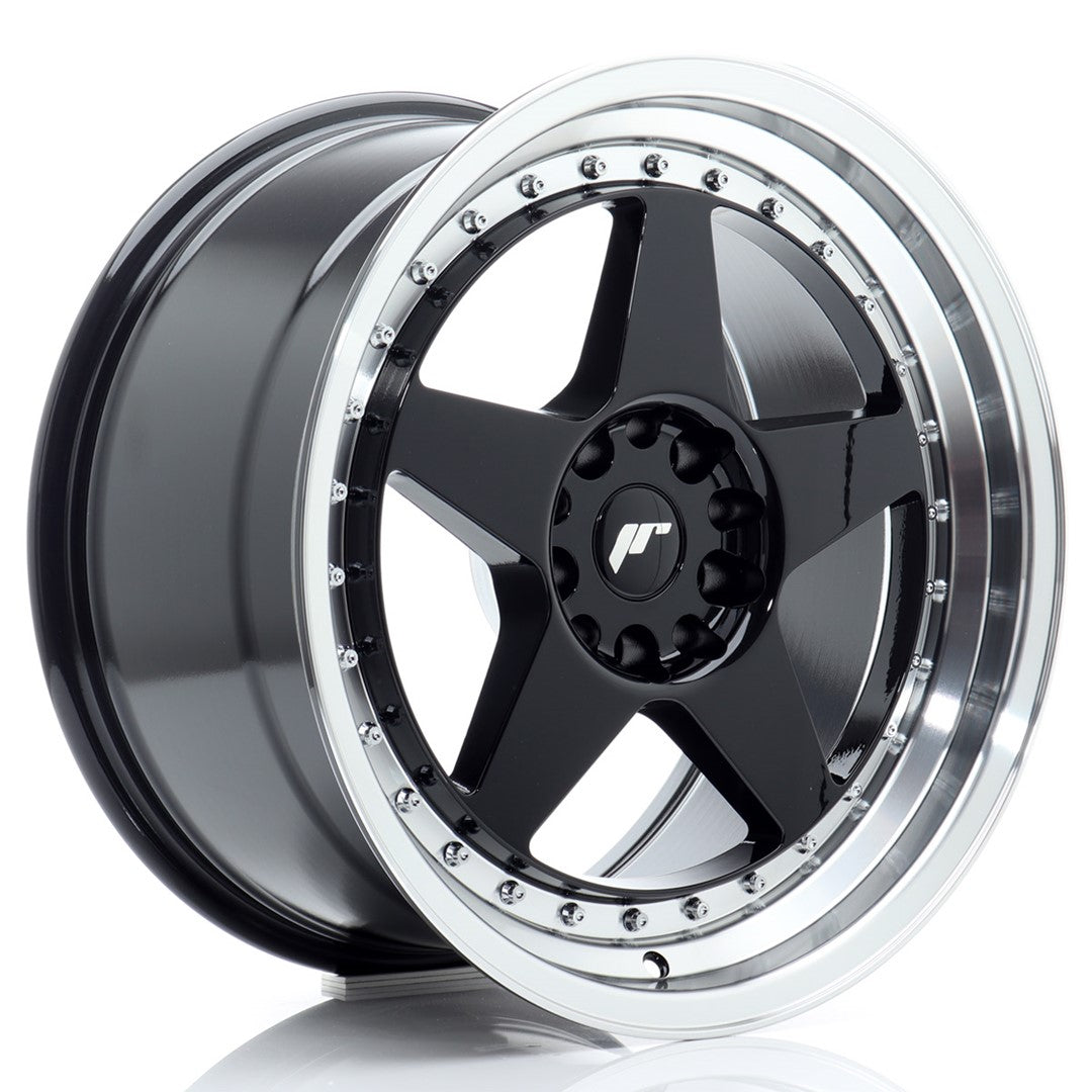 Jante Japan Racing JR6 R18 9.5J ET22 Negru Lucios cu Buze CNC - PCD Configurabil