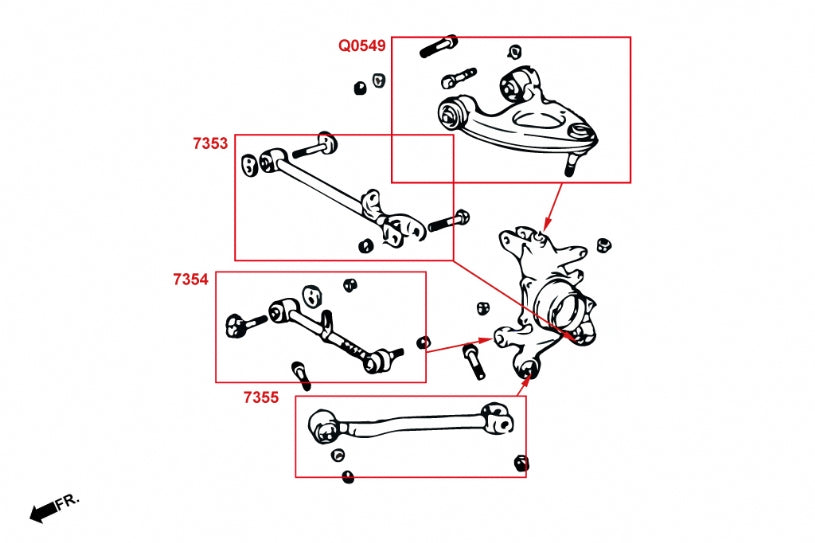Kit corectie camber brat suspensie inferior spate Hardrace pentru Lexus LS - 7353