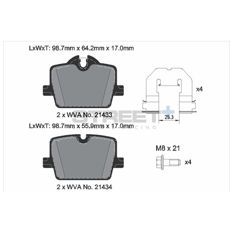 Placute Frana Spate Pagid Street+ T8267 - BMW Seria 2 G42