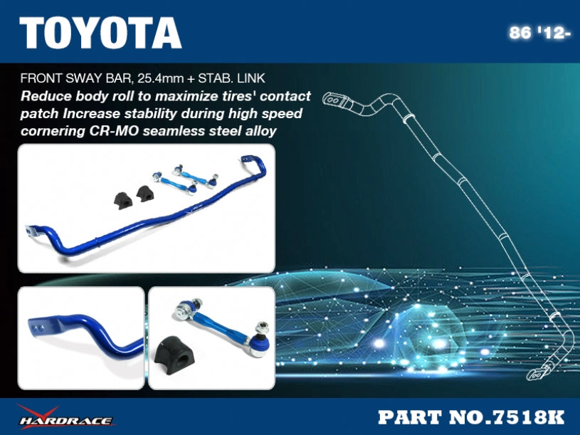 Bara stabilizatoare fata Hardrace pentru Subaru BRZ / Toyota GR 86 / GT86 - 7518K
